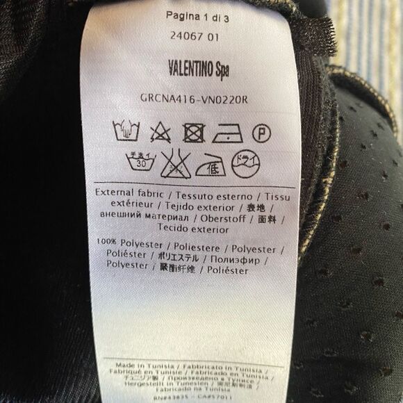 RED Valentino Mini Dress Shift Womens Size XS Cream Black Nylon Type Sleeveless - Picture 11 of 13